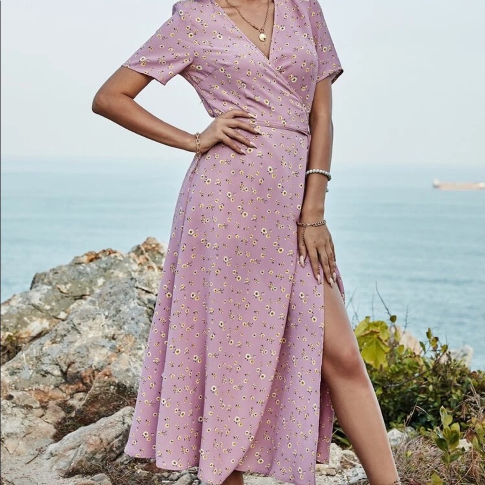 Boho floral print wrap maxi dress - Picture 8 of 9